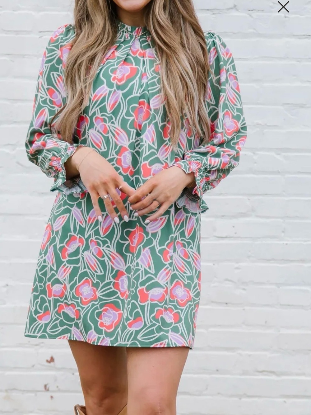 Michelle McDowell Caroline Dress Cobble Hill Olive floral print
